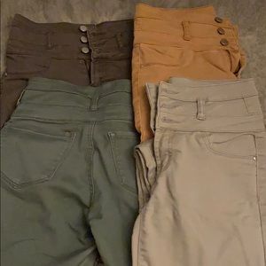 4 pairs of high waisted skinny pants
